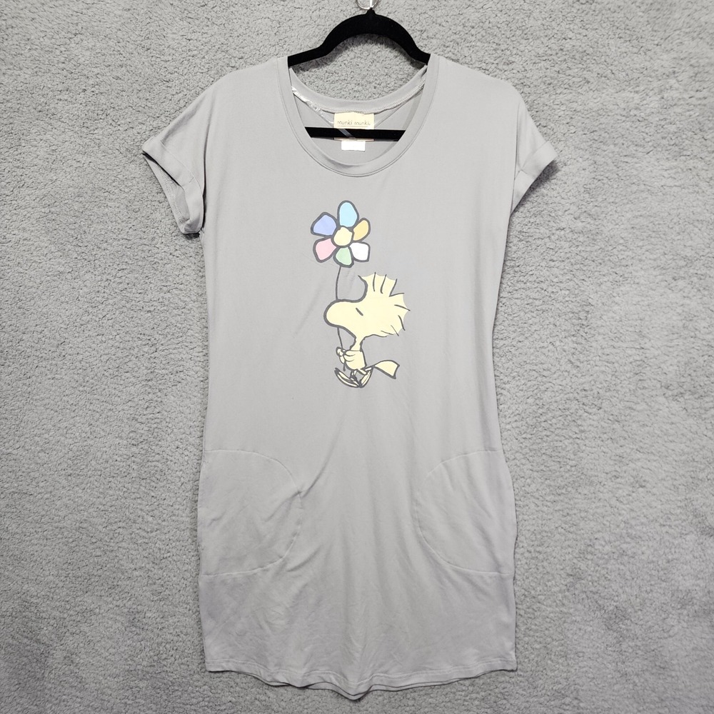 Munki Munki Peanuts Womens Size XS Woodstock Short Sleeve Pajama Dress NWT
